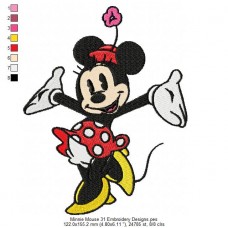 Minnie Mouse 31 Embroidery Designs